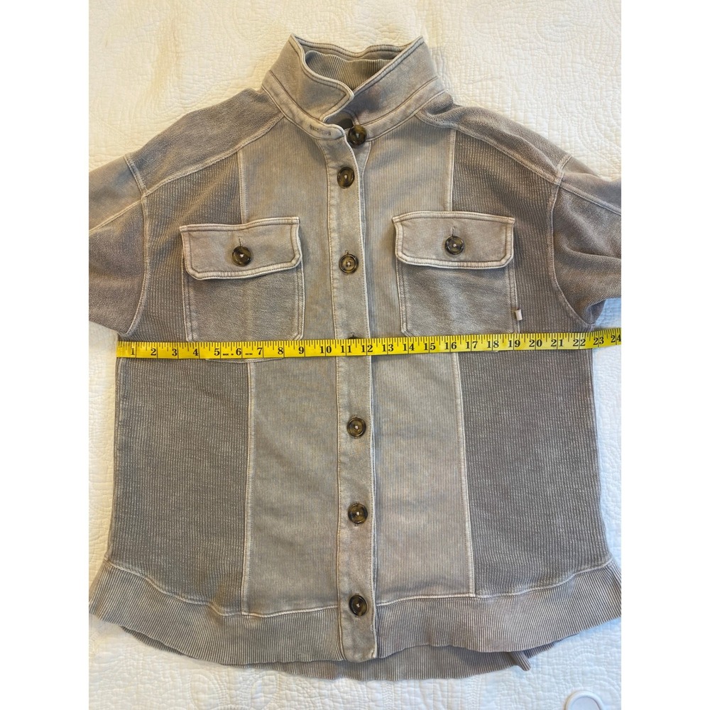 Anthropologie Pilcro & the Letterpress Mixed Media Corduroy Shacket Taupe Medium - Picture 5 of 9
